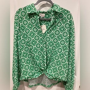 New, Remi James NYC women’s XL white/green